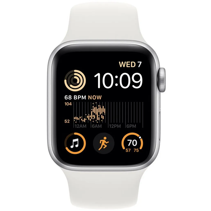 Apple Watch SE 2 40mm Silver Aluminum Case with White Sport Band- Фото 2