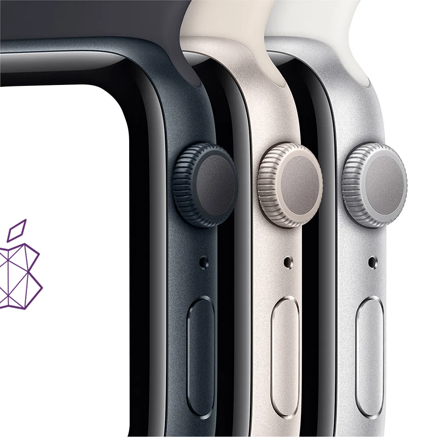 Apple Watch SE 2 44mm Silver Aluminum Case with White Sport Band- Фото 4