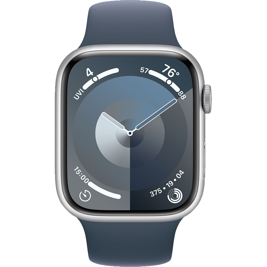 Apple Watch Series 9 41mm Silver Aluminum Case with Storm Blue Sport Band- Фото 2