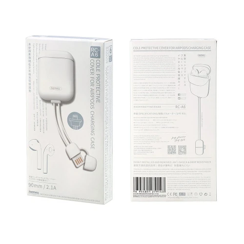 Чохол-зарядка Case Remax for AirPods 2 White- Фото 2