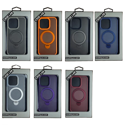 Чохол Ostand Matte Case for iPhone 15 Pro with MagSafe Dark gray- Фото 3